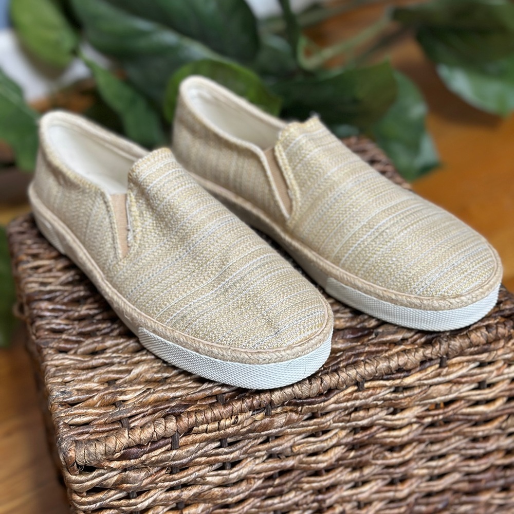 Jack Rogers Beige Woven Espadrille Slip-On Sneakers